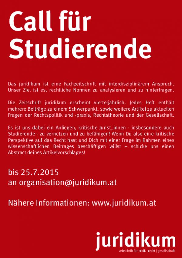 Plakat: Call für Studierende