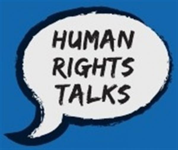 Sprechblase mit "Human Rights Talks"